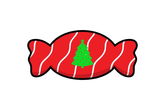 Candy Red Christmas Icon Illustrations