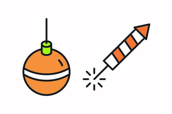 Christmas Ball Decoration Fireworks Illustrations