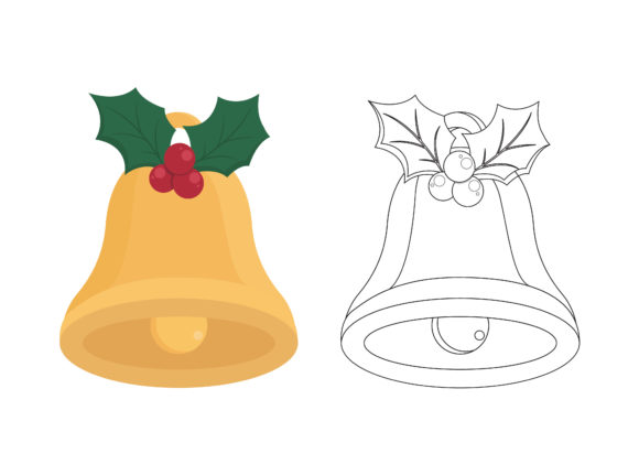 Christmas Bell Fill Outline Icon for Editorial Design