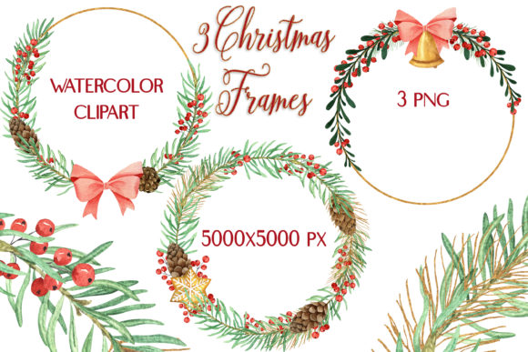 Christmas Gold Frames CLIPART
