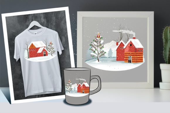 Christmas Joy at Countryside for Illustrations