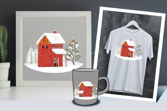 Christmas Joy at Countryside for Illustrations