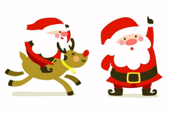 Christmas Santa Cute Cartoon Vectors