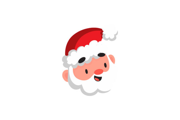 Christmas Santa Head Vector Cute