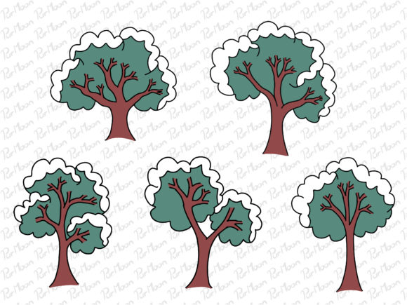Christmas Tree with Snow Illustrations