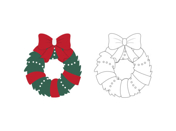Christmas Wreath Fill Outline Icon