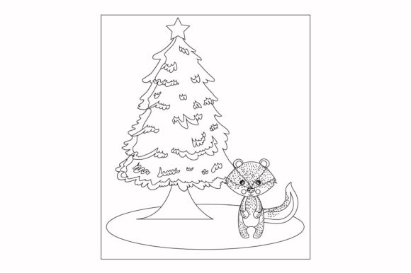 Coloring Christmas Tree and Animal