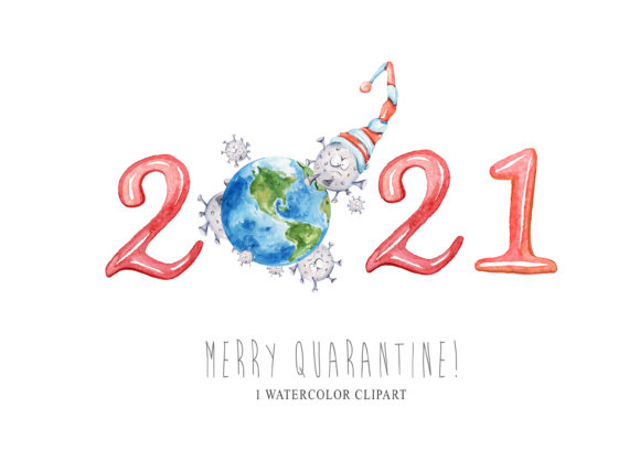 Covid Christmas 2021 Clipart. Quarantine