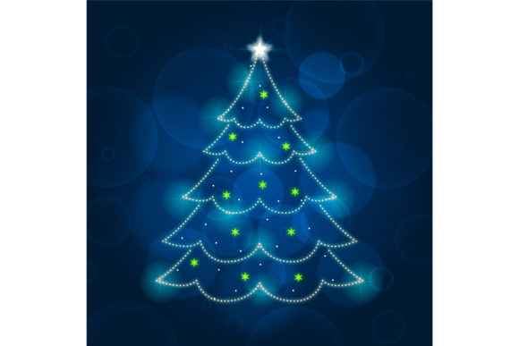 Light Trail Christmas Tree Illustrations