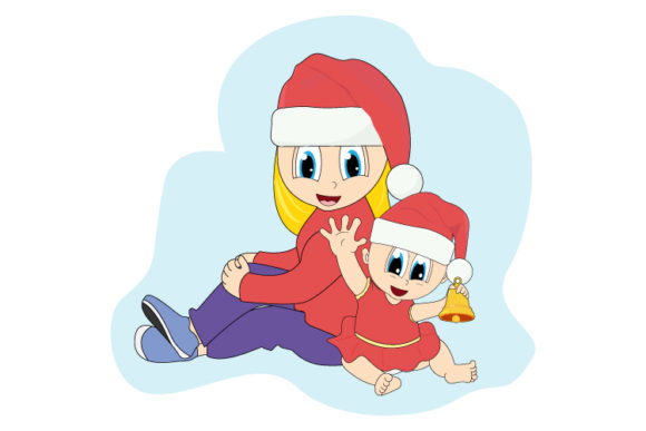 Mother and Baby Girl on Christmas