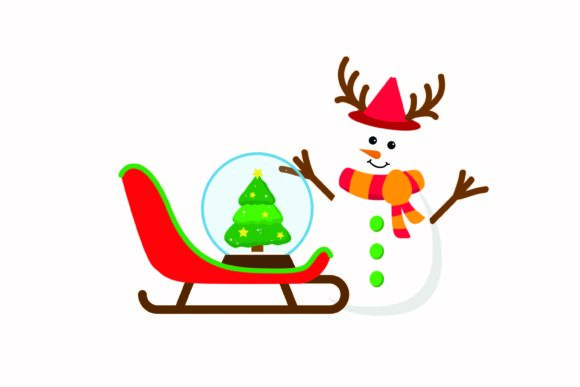 Santa’s Sled Christmas Icon Illustrations